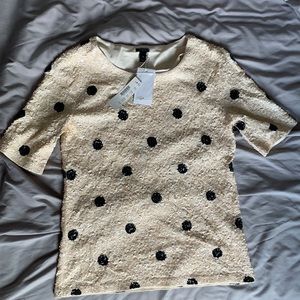 J.Crew sequin polka dot short sleeve shirt